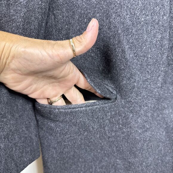 (T7) Bullock Jones Men's Vintage 100% Cashmere Grey Coat, Size 46 R, Long - Picture 12 of 15